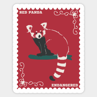 Red Panda Endangered Post Stamp Sticker